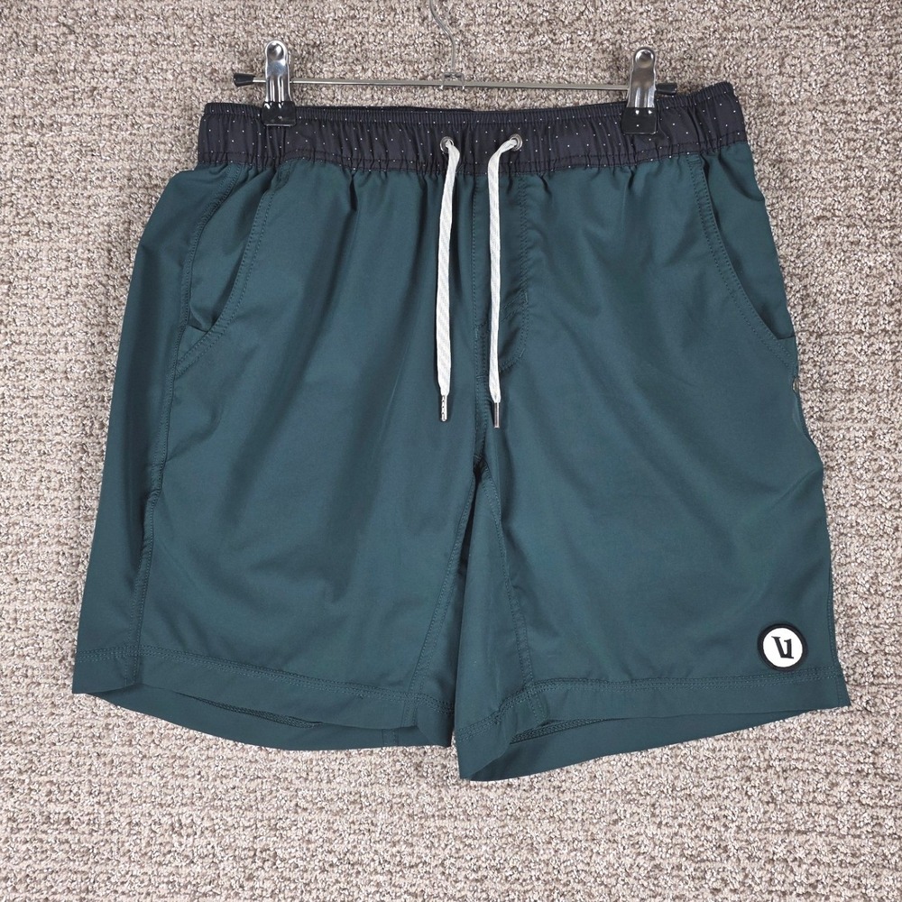 Vuori Men’s Athletic Shorts in Teal with Black Waistband